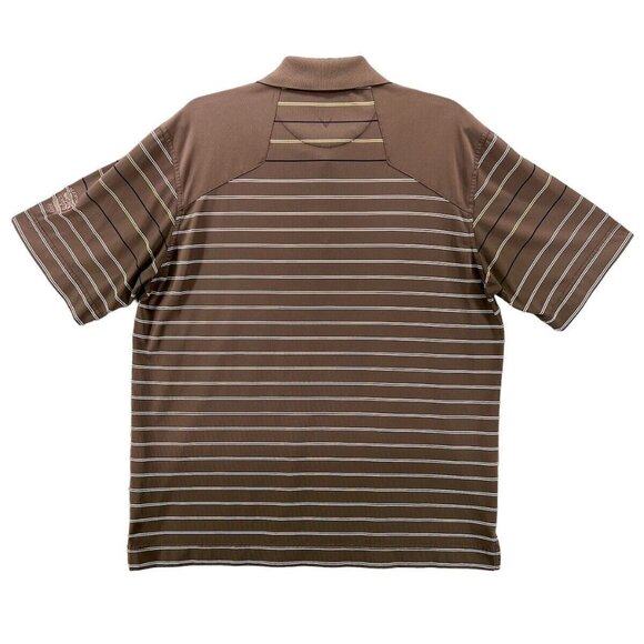 Callaway Mens Golf Polo Size XL Brown Stripe Brookside Country Club Tournament - Picture 4 of 9